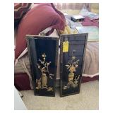 ORIENTAL LACQUER WITH RAISED FLORAL DESIGN - 1