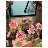 SEASHELL PLANTER WITH ARTIFICIAL FLOWERS