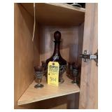 ASSORTED PURPLE GLASS / SILVER PLATED - 1- DECANTE