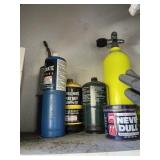 LOT ASSORTED - R134A, PROPANE, PVC GLUE, NEVER DUL
