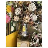 LARGE VASE WITH ARTIFICIAL FLORAL ARRANGEMENT