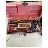 TUFF BOX TOOL BOX WITH CONTENTS - TAPE, TOOLS, ETC
