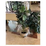 ORIENTAL CRANE VASE WITH ARTIFICIAL TREE