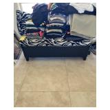 ZEBRA PRINT STORAGE BENCH