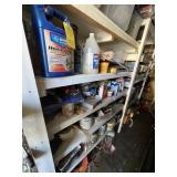 LOT ASSORTED - TARP, CAULK GUNS, ACETONE, BUG KILL