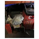 LOT MACHINERY & PARTS (FLOOR & 1ST SHELF)