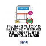 FINAL INVOICES WILL BE SENT TO EMAIL PROVIDED AT R