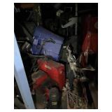 LOT ASSORTED MACHINERY & PARTS (FLOOR & 1ST SHELF)
