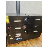 BLACK ROLLING CABINETS WITH 3 DRAWERS