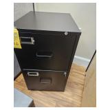 BLACK METAL FILE CABINET WITH 2 DRAWERS