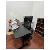 BLACK L-SHAPE ADJUSTABLE HEIGHT ELECTRIC DESK - 6"