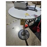 ROUND WHITE / CHROME TABLE (SOME DAMAGE)