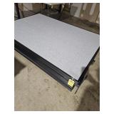 GRAY FABRIC / BLACK METAL FREESTANDING ROOM DIVIDE