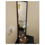 ASSORTED - MIRROR, TABLES, PLASTIC CONTAINER WITH