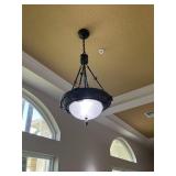 METAL & GLASS BOWL CHANDELIERS