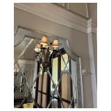 METAL WALL SCONCES WITH TAN SHADES