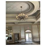 LARGE METAL / GLASS / PRISM CHANDELIER - APPROXIMA
