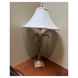 GOLD TONE LAMPS WITH BEIGE SHADES