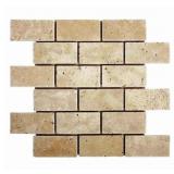 SQ. FT. - 2 x 4 Brick Light Travertine Mosaics (2