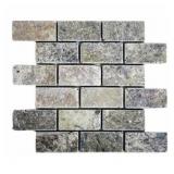 SQ. FT. - 2 x 4 Brick Silver Mosaics (2 x 4 x 3/8