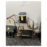 GOLD TONE / BLACK BEVERAGE CART