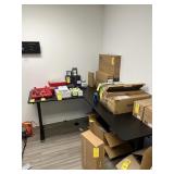 BLACK L-SHAPE ADJUSTABLE HEIGHT DESK