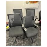 BLACK FABRIC ROLLING OFFICE CHAIRS