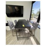 BLACK & GRAY HIGH TOP TABLE WITH 4  CHAIRS - 55