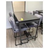 BLACK & GRAY HIGH TOP TABLE WITH 4  CHAIRS - 55