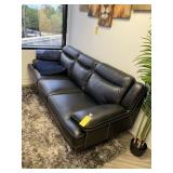 BLACK LEATHER 3-PIECE SOFA - 90