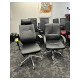 ASSORTED BLACK LEATHER ROLLING OFFICE CHAIRS