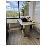 GRAY DESK WITH FILE CABINET CONSOLE WITH KEY
