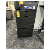 BLACK CABINET ON WHEELS WITH 7 DRAWERS