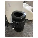 BLACK TRASH RECEPTACLE