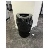 BLACK TRASH RECEPTACLE
