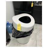 WHITE TRASH RECEPTACLE