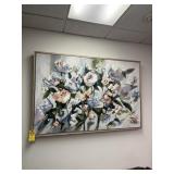 LARGE ARTWORK / ACRYLIC - FLORAL - SIGNED  E. BROD