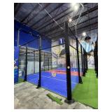 LOT - SET GLASS WALLS, GRID TOPS, METAL POSTS, DIG
