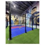 LOT - SET GLASS WALLS, GRID TOPS, METAL POSTS, DIG