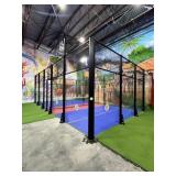 LOT - SET GLASS WALLS, GRID TOPS, METAL POSTS, DIG