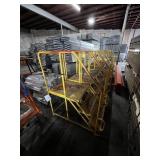 YELLOW 3-STEP ROLLING PLATFORM LADDER