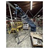 9-STEP ROLLING WAREHOUSE LADDER (MISSING 2 WHEELS)