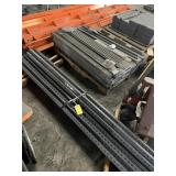 PALLETS & PILES OF ASSORTED GRAY SHELVING PARTS