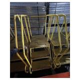 YELLOW 3-STEP ROLLING PLATFORM LADDER