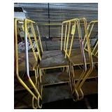 YELLOW 3-STEP ROLLING PLATFORM LADDER