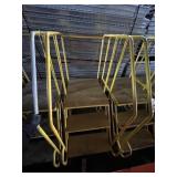 YELLOW 3-STEP ROLLING PLATFORM LADDER