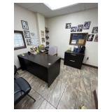 LOT - L-SHAPE DESK WITH 2 DRAWER LATERAL FILE CABI