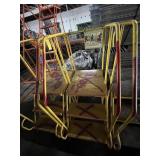 YELLOW 3-STEP ROLLING PLATFORM LADDER