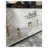 LACQUER FRAME ASIAN WALL ART WITH MOTHER OF PEARL