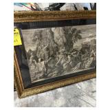 GOLD FRAMED & MATTED ARTWORK - MOSES STRIKING THE